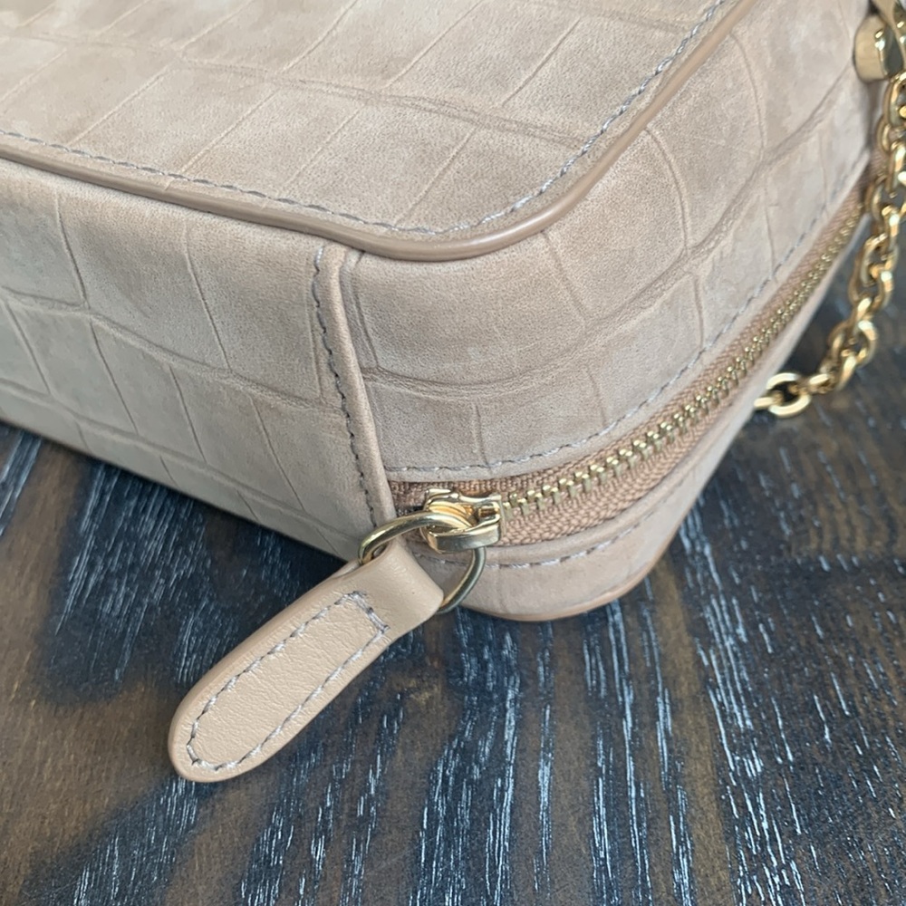 Furla Camelia Greige Suede Mini Crossbody New With Tags - Picture 6 of 10